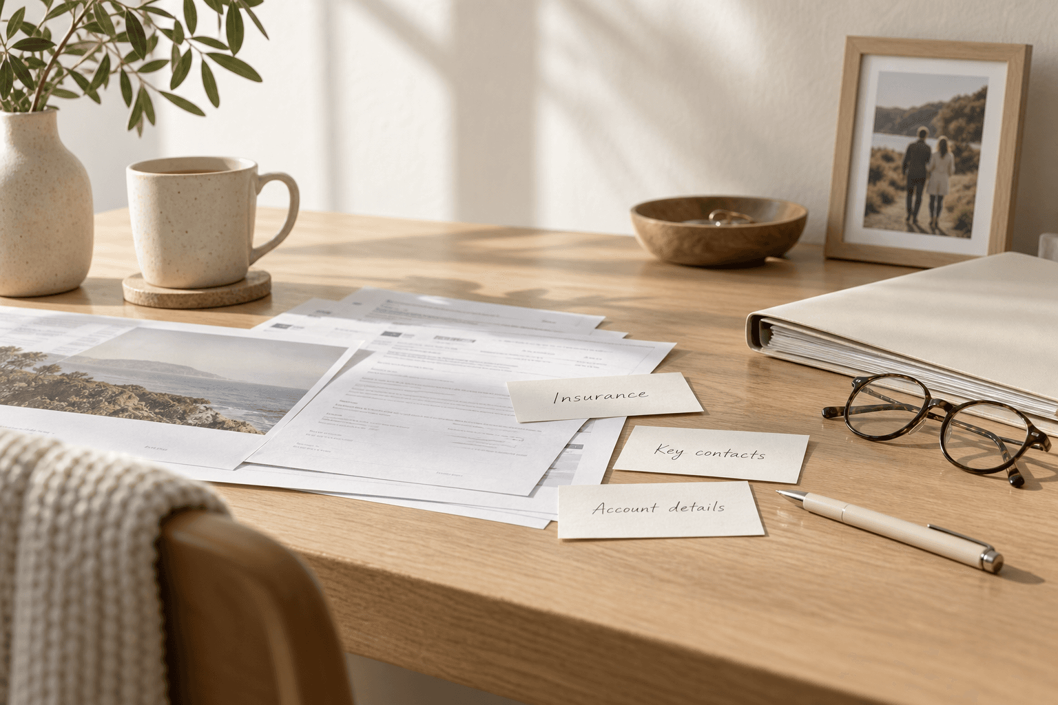 A family organizing important information with WiseTomorrow